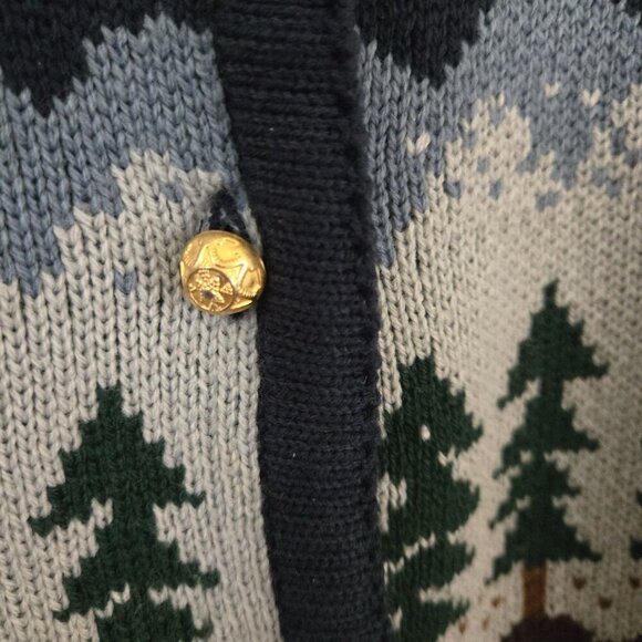 Crystal Kobe Petite Vintage Outdoor Intarsia Knit Cardigan Sweater Size Sp - Picture 5 of 7